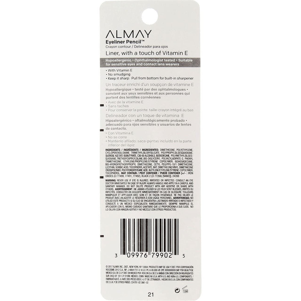 Almay Eyeliner Pencil Black Brown 206 easy routine makeup use.