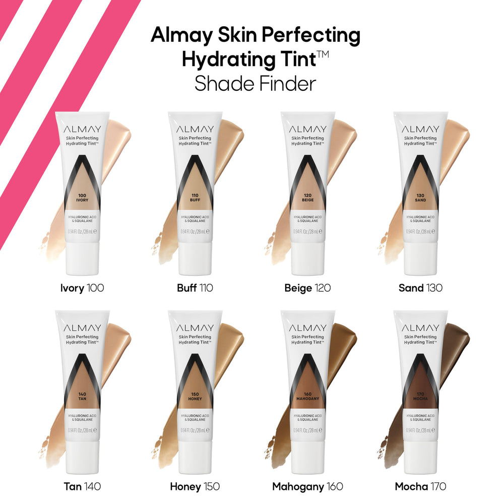 Derm-tested logo on Almay Hydrating Foundation Tint offers reassurance.