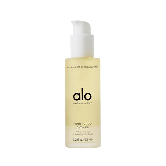 ALO Head-to-Toe Glow Oil bottle delivering radiant hydration.