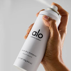 ALO Yoga travel-size Alo Restore and Refresh dry shampoo bottle for on-the-go refresh