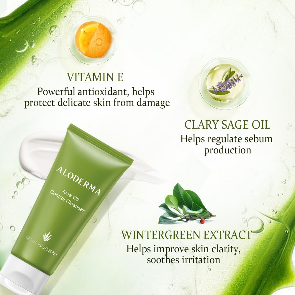 Aloderma oil-controlling cleanser pour moment with refreshing cleanse for oily zones