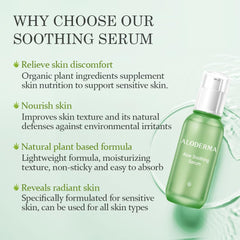 Aloderma serum texture close-up reveals light, fast-absorbing hydration.