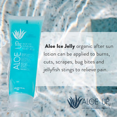 ALOE UP after-sun skin care brand story packaging highlights clean aloe base