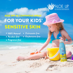 Aloe Up Kids SPF50 spray used during outdoor play