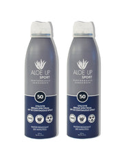 Aloe Up Sport spray bottle delivering easy, on-the-go protection.