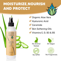AloeHydrate ingredients close-up highlights clean, nourishing components.