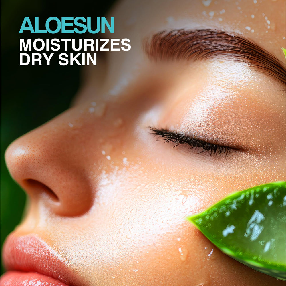 ALOESUN non-sticky formula delivers lightweight moisture for skin.