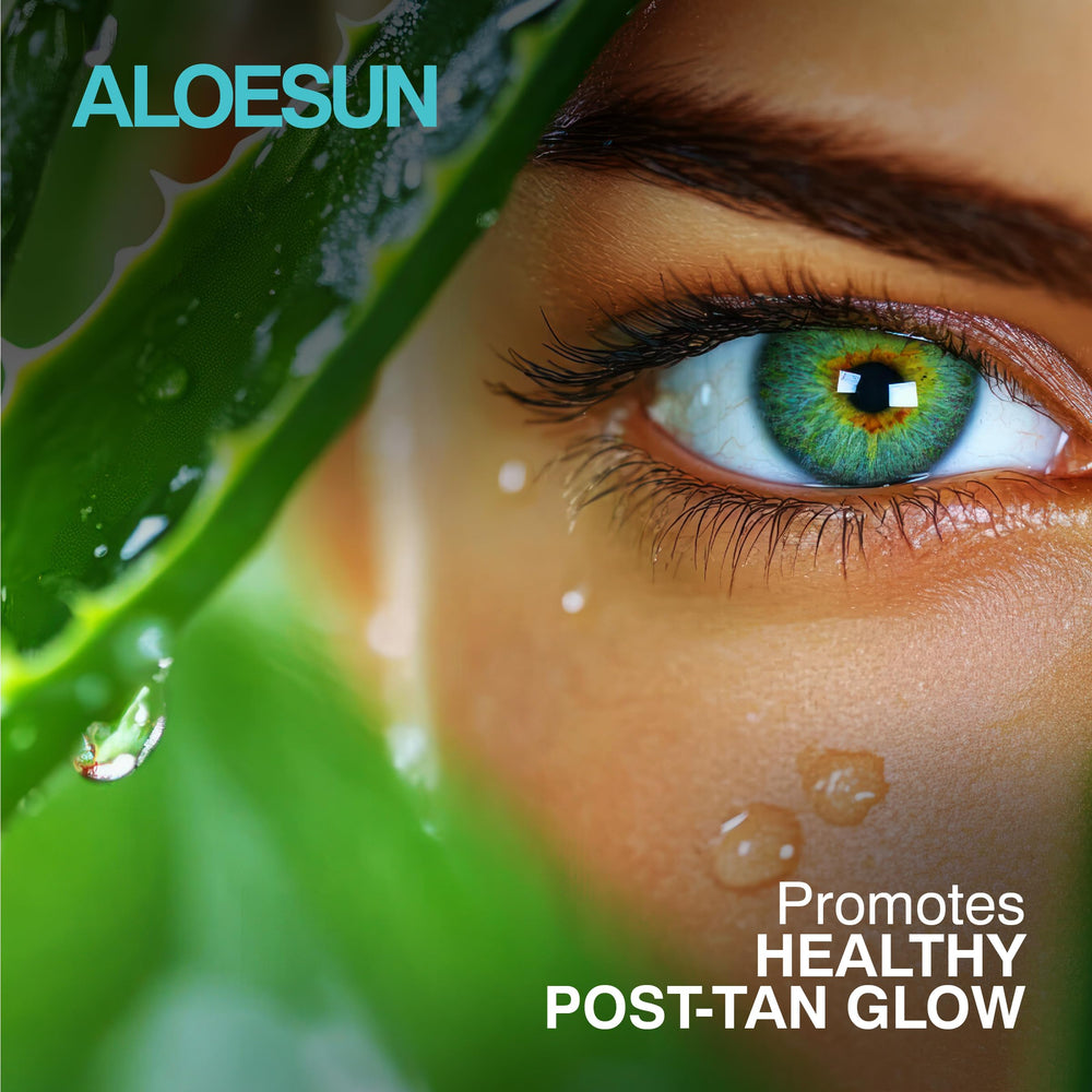 ALOESUN organic aloe vera gel close-up shows pure hydration for skin.