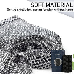 Alorin Exfoliating Towel after-shower ritual adds a spa-like moment.