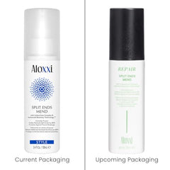 ALOXXI Split Ends Mend serum dropper applying nourishment to hair