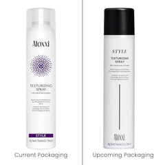 ALOXXI Texturizing Spray adds tousled finish for casual styling.