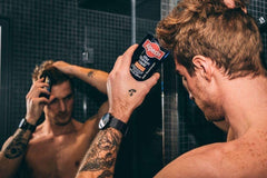 Alpecin After Shampoo Liquid in-use shot shows leave-in scalp treatment application.