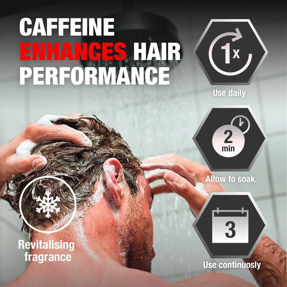 Alpecin C1 lather shot showing thicker-looking hair appearance.