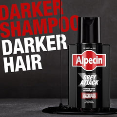 Before-and-after look suggesting darker, fuller-looking hair after consistent use.