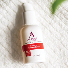 Close-up of moisturized, radiant skin after applying Alpha Serum