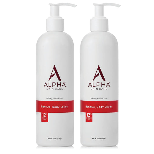 Alpha Skin Care Revitalizing Body Lotion with 12% glycolic acid for gentle exfoliation.