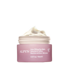 Alpyn Beauty Line-Filling Eye Balm jar with creamy texture for under-eye nourishment