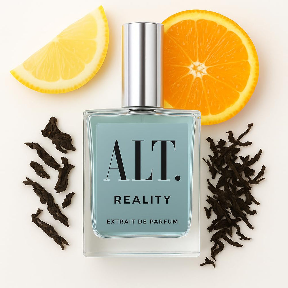 ALT. FRAGRANCES Reality 100ml bottle for unisex wear and lasting scent.