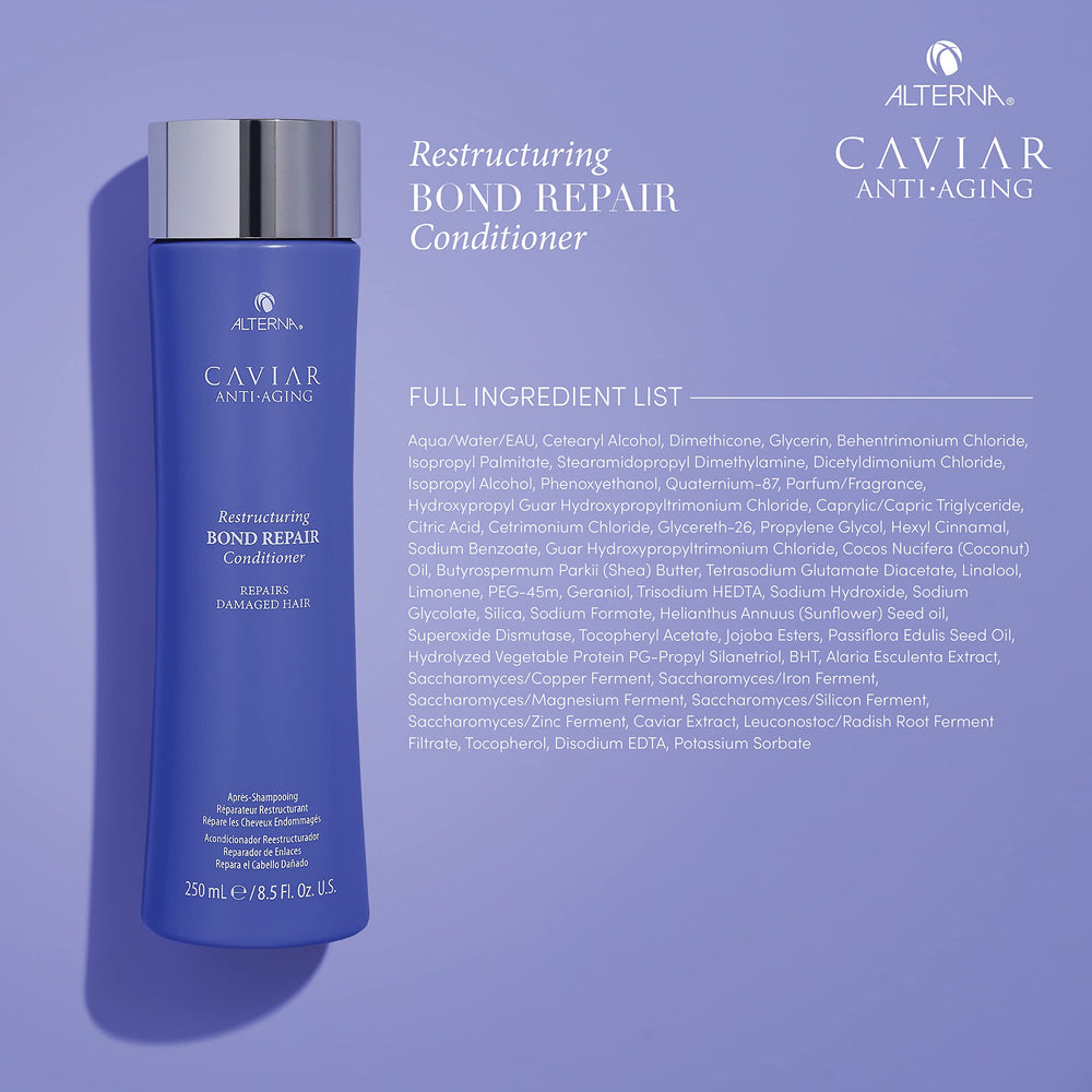 Hair after Alterna treatment with radiant shine and smooth texture.