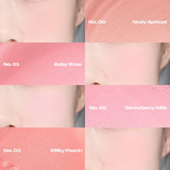Alternativestereo Balmy Cream Cheek No.3 Milky Peach packaging texture close-up.