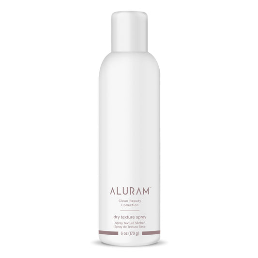 ALURAM Dry Texture Spray bottle front; lightweight volume and texture in a vegan formula.