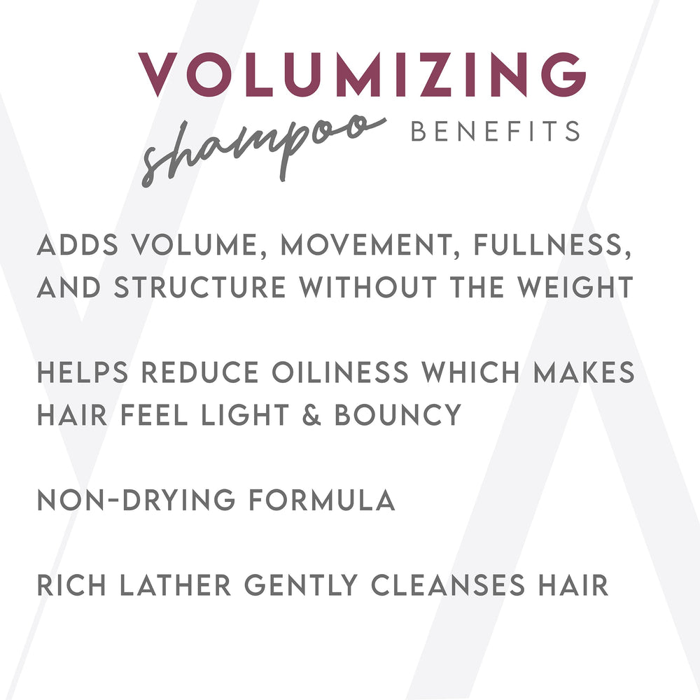 ALURAM Volumizing Shampoo ingredients graphic highlighting rice protein and rose extract.