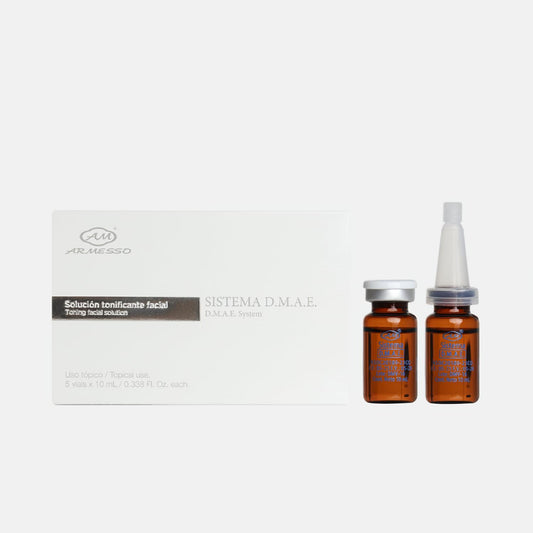 AM Armesso serum bottle showcasing the professional-grade formula for firming and texture refinement.