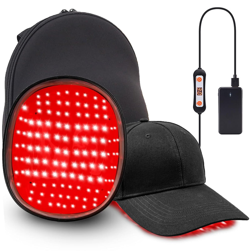 AmaBiuty Red Light Hair Growth Cap front view with 360° scalp coverage.