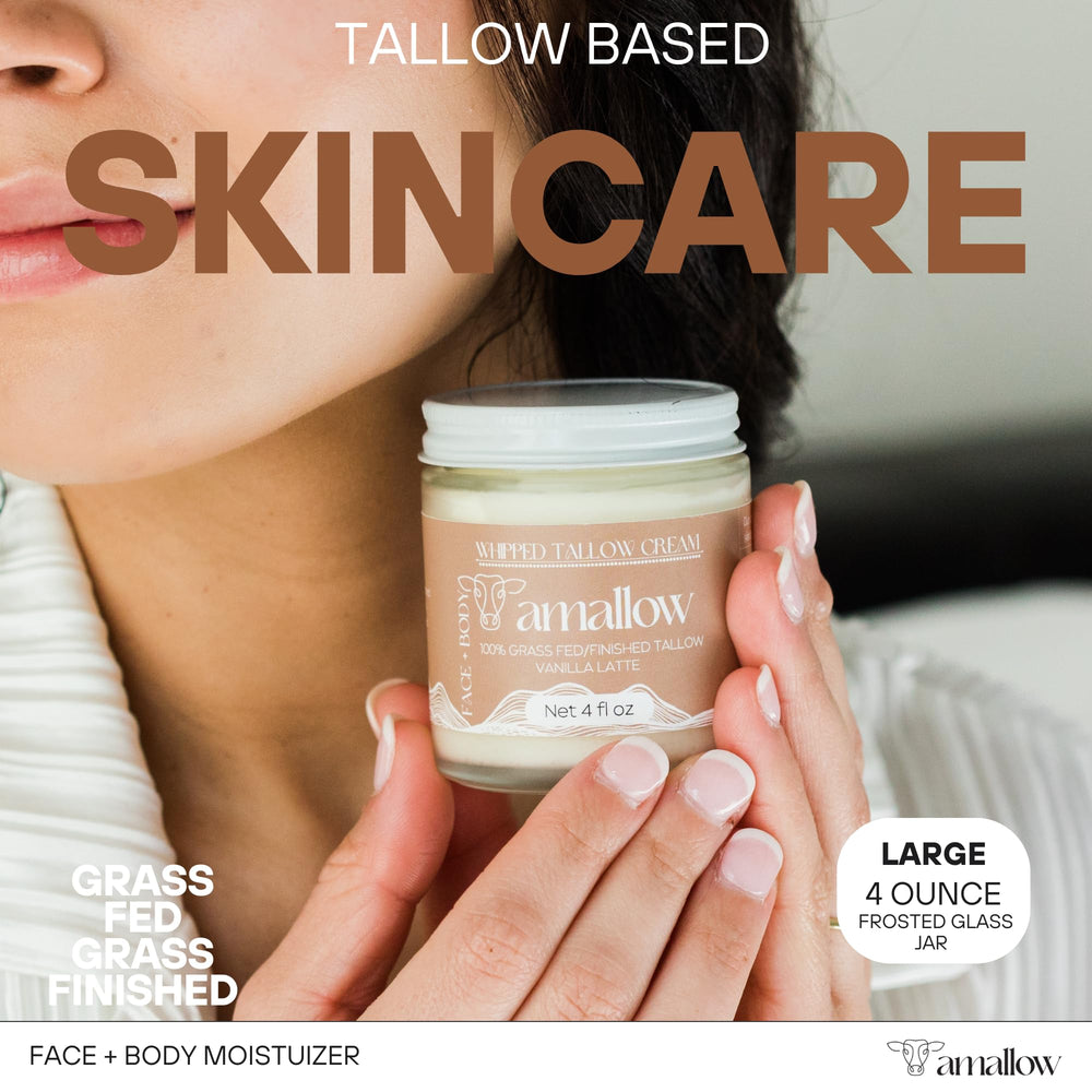 Whipped texture close-up demonstrates smooth, fast-absorbing skin care from Amallow.
