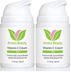 Amara Beauty Vitamin C Cream jar close-up showing rich hydration