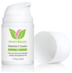Amara Beauty Vitamin C Cream packaging label highlights clean ingredients