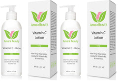 Amara Beauty Vitamin C face and body lotion 8 oz bottle for hydration