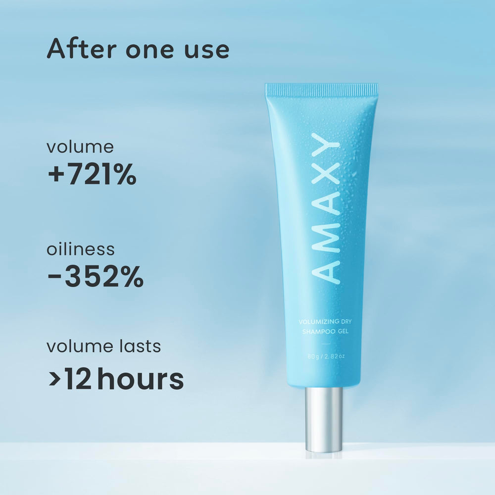 AMAXY Wet Dry Shampoo Gel packaging keeps product compact for travel