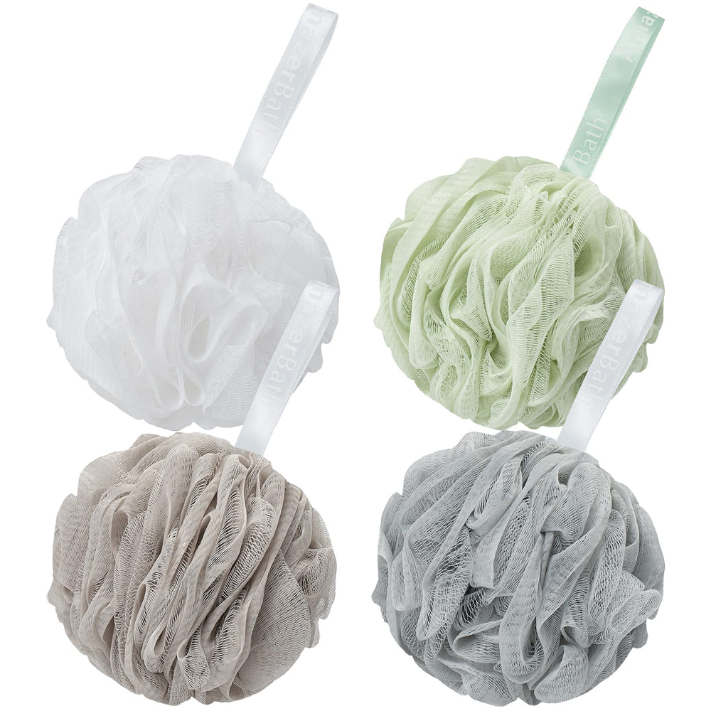 AmazerBath loofah sponge 75g close-up showing dense mesh for rich lather
