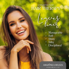Amazonica Beleza Hair Therapy Conditioner application closeup shows rich texture.