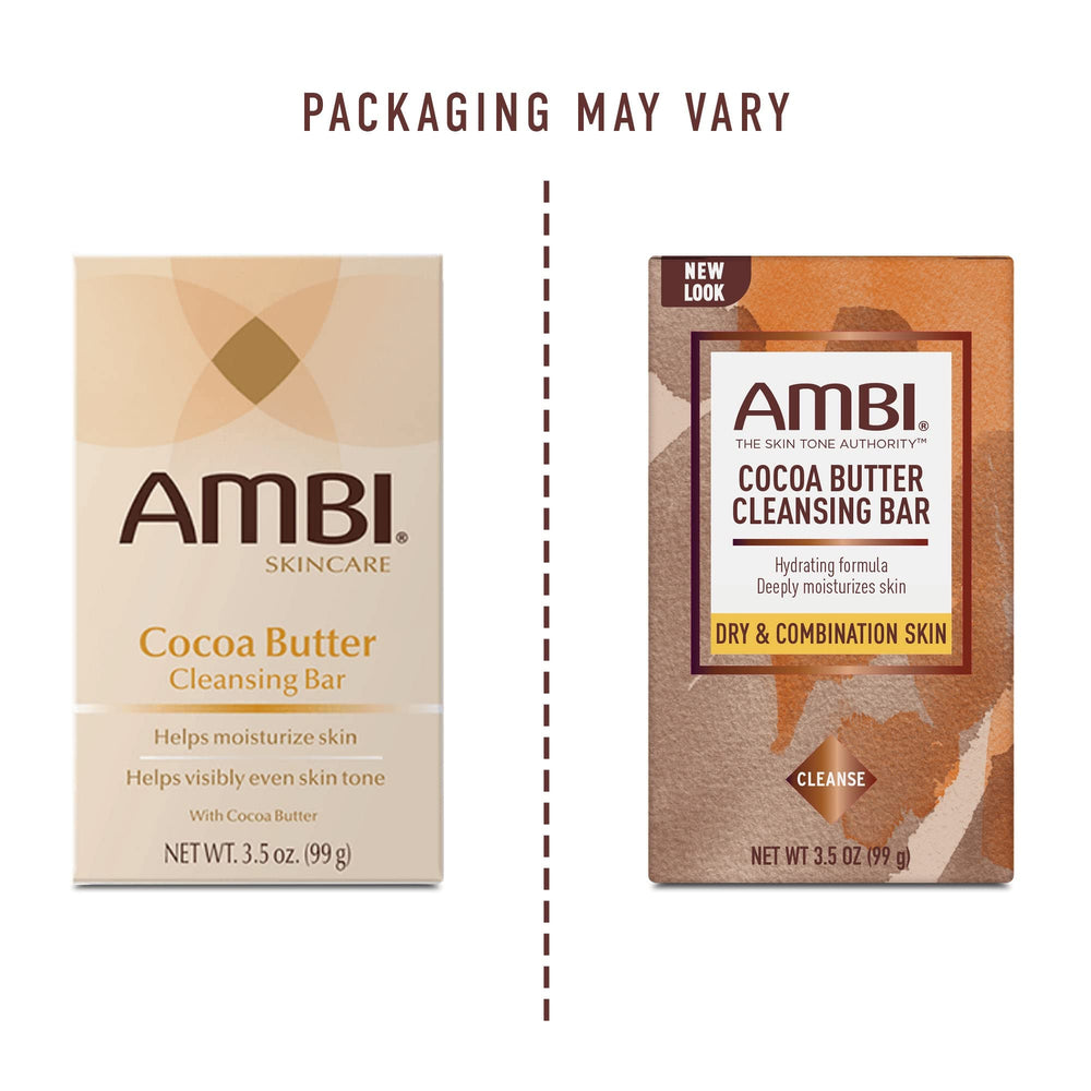 Ambi Cocoa Butter Cleansing Bar in hands ready for daily cleansing.