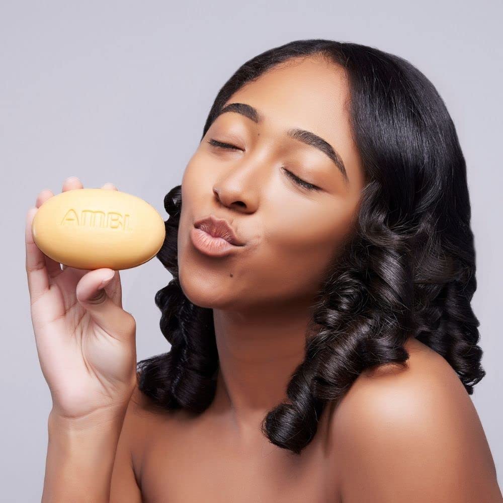 Ambi Cocoa Butter Cleansing Bar in shower creates smooth skin feel.