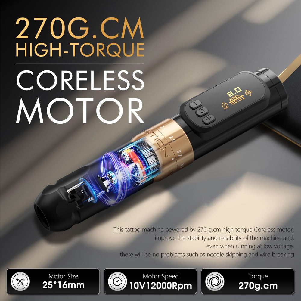 Ambition Sally 270 adjustable stroke knob enables on-the-fly shading customization.