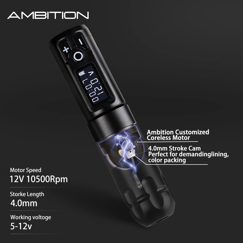 Ambition Soldier LED display provides quick voltage and battery status at a glance.