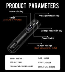 Ambition Soldier coreless motor delivers smooth 9000rpm performance for precise lines.