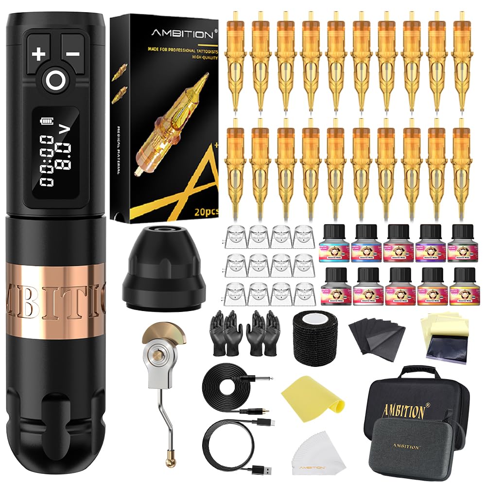 Ambition Soldier wireless tattoo pen showing portability and cordless design for on-the-go sessions