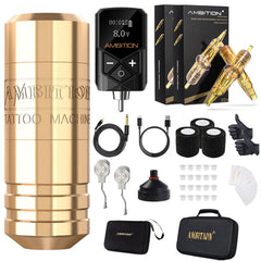 Ambition Torped rotary tattoo machine enables precise lining and smooth shading.