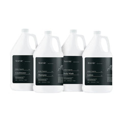 Hotel spa setup featuring Amenie Tangerine wash for luxurious guest prep.