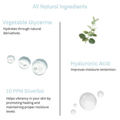 American Biotech Labs SilverSol serum being applied to damp skin for absorption.