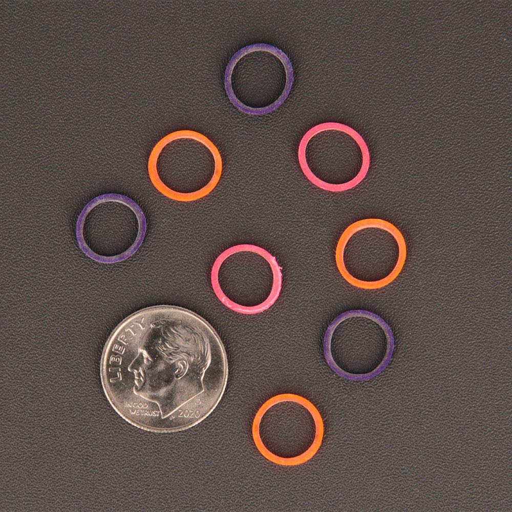 Medium 5/16 inch American Orthodontics elastics with consistent sizing