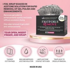 Americanails FastFoils foil wrap traps heat to speed up removal.