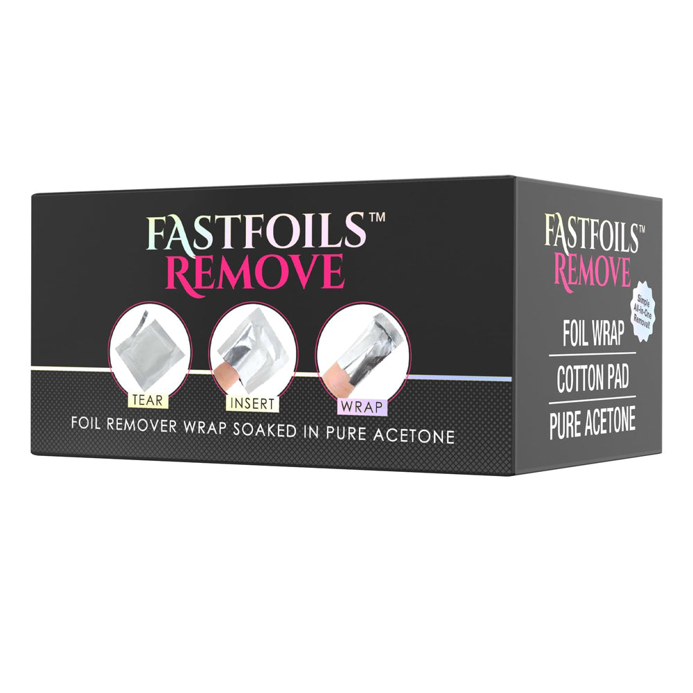 Americanails FastFoils all-in-one kit highlights foil, pad, and acetone.