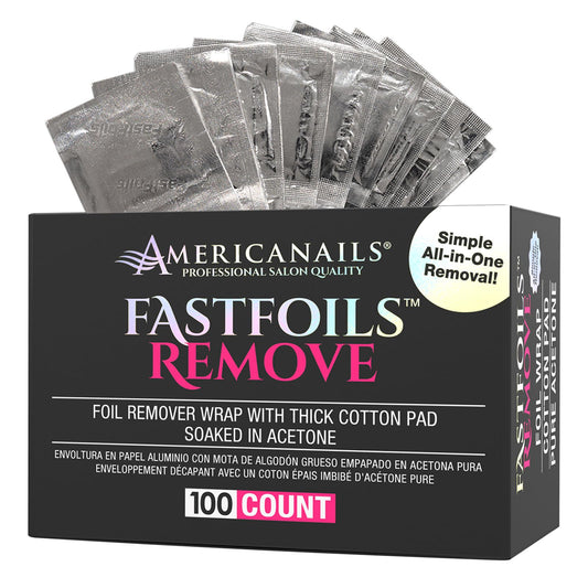 Americanails FastFoils wrap around finger for rapid removal.