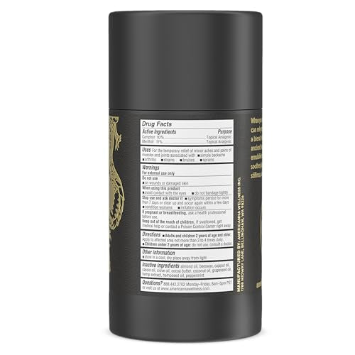 Americanna Wellness Dragon Balm roll-up label closeup highlights extra-strength formula in a convenient tube.