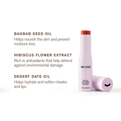 AMI COLÉ Desert Date Cream Multistick Flame being blended with fingers for seamless blend